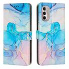 For Motorola Moto G Stylus 5G 2022 Painted Marble Pattern Leather Phone Case(Pink Green) - 1