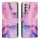 For Motorola Moto G Stylus 5G 2022 Painted Marble Pattern Leather Phone Case(Purple) - 1