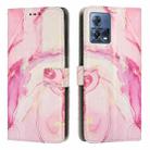 For Motorola Moto S30 Pro Painted Marble Pattern Leather Phone Case(Rose Gold) - 1