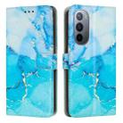 For Motorola Moto X30 Pro / Edge 30 Ultra Painted Marble Pattern Leather Phone Case(Blue Green) - 1