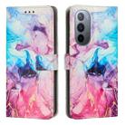 For Motorola Moto X30 Pro / Edge 30 Ultra Painted Marble Pattern Leather Phone Case(Pink Purple) - 1