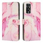 For Tecno Pova 2 Painted Marble Pattern Leather Phone Case(Rose Gold) - 1