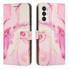 For Tecno Pova 3 Painted Marble Pattern Leather Phone Case(Rose Gold) - 1