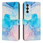 For Tecno Pova 3 Painted Marble Pattern Leather Phone Case(Pink Green) - 1