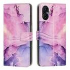 For Tecno Spark 9 Pro Painted Marble Pattern Leather Phone Case(Purple) - 1