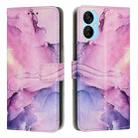 For Tecno Spark 9T Painted Marble Pattern Leather Phone Case(Purple) - 1