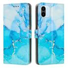 For Xiaomi Redmi A1 Painted Marble Pattern Leather Phone Case(Blue Green) - 1