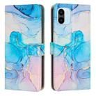 For Xiaomi Redmi A1 Painted Marble Pattern Leather Phone Case(Pink Green) - 1