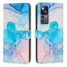 For Xiaomi 12T / 12T Pro Painted Marble Pattern Leather Phone Case(Pink Green) - 1