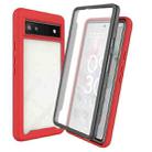 For Googel Pixel 6A Starry Sky Full Body Hybrid Shockproof Phone Case(Red) - 1