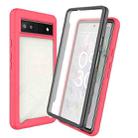 For Googel Pixel 6A Starry Sky Full Body Hybrid Shockproof Phone Case(Frosted Pink) - 1