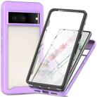 For Googel Pixel 7 Pro Starry Sky Full Body Hybrid Shockproof Phone Case(Light Purple) - 1