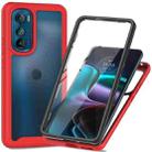 For Motorola Moto Edge 30 Starry Sky Full Body Hybrid Shockproof Phone Case(Red) - 1