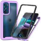 For Motorola Moto Edge 30 Starry Sky Full Body Hybrid Shockproof Phone Case(Light Purple) - 1