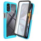 For Motorola Moto G22 / E32 Starry Sky Full Body Hybrid Shockproof Phone Case(Light Blue) - 1