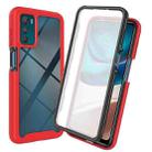 For Motorola Moto G42 Starry Sky Full Body Hybrid Shockproof Phone Case(Red) - 1