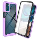 For Motorola Moto G42 Starry Sky Full Body Hybrid Shockproof Phone Case(Light Purple) - 1