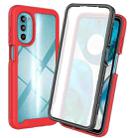 For Motorola Moto G52 / G82 Starry Sky Full Body Hybrid Shockproof Phone Case(Red) - 1