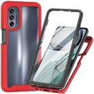 For Motorola Moto G62 5G Starry Sky Full Body Hybrid Shockproof Phone Case(Red) - 1