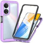 For Honor X7 Starry Sky Full Body Hybrid Shockproof Phone Case(Light Purple) - 1