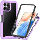 For Honor X8 4G Starry Sky Full Body Hybrid Shockproof Phone Case(Light Purple) - 1