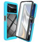 For Xiaomi Poco X4 Pro 5G Starry Sky Full Body Hybrid Shockproof Phone Case(Light Blue) - 1