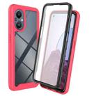 For OnePlus Nord 20 5G / OPPO Reno7 Z / Reno7 Lite / Reno8 Lite  Starry Sky Full Body Hybrid Shockproof Phone Case(Frosted Pink) - 1