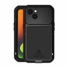 For iPhone 14 LOVE MEI Metal Shockproof Life Waterproof Dustproof Phone Case(Black) - 1