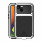 For iPhone 14 LOVE MEI Metal Shockproof Life Waterproof Dustproof Phone Case(Silver) - 1