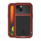 For iPhone 14 LOVE MEI Metal Shockproof Life Waterproof Dustproof Phone Case(Red) - 1