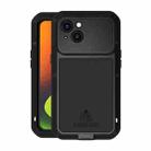 For iPhone 14 Plus LOVE MEI Metal Shockproof Life Waterproof Dustproof Phone Case(Black) - 1