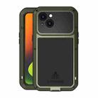 For iPhone 14 Plus LOVE MEI Metal Shockproof Life Waterproof Dustproof Phone Case(Army Green) - 1