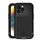 For iPhone 14 Pro LOVE MEI Metal Shockproof Life Waterproof Dustproof Phone Case(Black) - 1