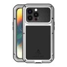 For iPhone 14 Pro LOVE MEI Metal Shockproof Life Waterproof Dustproof Phone Case(Silver) - 1