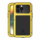 For iPhone 14 Pro LOVE MEI Metal Shockproof Life Waterproof Dustproof Phone Case(Yellow) - 1