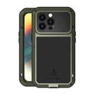 For iPhone 14 Pro LOVE MEI Metal Shockproof Life Waterproof Dustproof Phone Case(Army Green) - 1