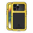 For iPhone 14 Pro Max LOVE MEI Metal Shockproof Life Waterproof Dustproof Phone Case(Yellow) - 1