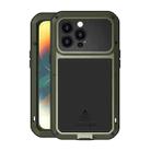 For iPhone 14 Pro Max LOVE MEI Metal Shockproof Life Waterproof Dustproof Phone Case(Army Green) - 1