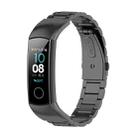 For Huawei Honor Band 4 (CRS-B19) / Honor Band 5 (CRS-B19S) Three Beads Steel Wrist Strap Watchband(Black) - 1