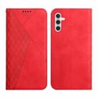 For Samsung Galaxy A14 5G Diamond Splicing Skin Feel Magnetic Leather Phone Case(Red) - 1