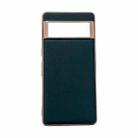 For Google Pixel 6 Waves Series Nano Electroplating Genuine Leather Phone Case(Green) - 1