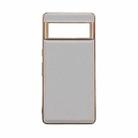 For Google Pixel 6 Pro Waves Series Nano Electroplating Genuine Leather Phone Case(Grey) - 1