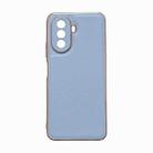 For Huawei Enjoy 50 / nova Y70 Plus / nova Y70 4G Waves Series Nano Electroplating Genuine Leather Phone Case(Blue) - 1