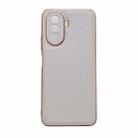 For Huawei Enjoy 50 / nova Y70 Plus / nova Y70 4G Waves Series Nano Electroplating Genuine Leather Phone Case(Grey) - 1