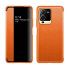 For vivo S15 Magnetic Side Window View Flip Leather Phone Case(Orange) - 1