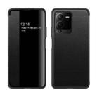 For vivo S15 Pro Magnetic Side Window View Flip Leather Phone Case(Black) - 1