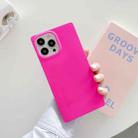 For iPhone 14 Pro Max Fluorescence Soft TPU Straight-Edge Phone Case(Rose Red) - 1