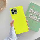 For iPhone 14 Plus Fluorescence Soft TPU Straight-Edge Phone Case(Yellow) - 1