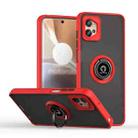 For Motorola Moto G32 Q Shadow 1 Series TPU + PC Phone Case with Ring(Red) - 1