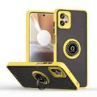 For Motorola Moto G32 Q Shadow 1 Series TPU + PC Phone Case with Ring(Yellow) - 1